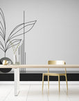 Black and White Wallpaper - Minimalist Botanical