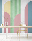 Papier Peint Géométrique - Couleurs Pastel
