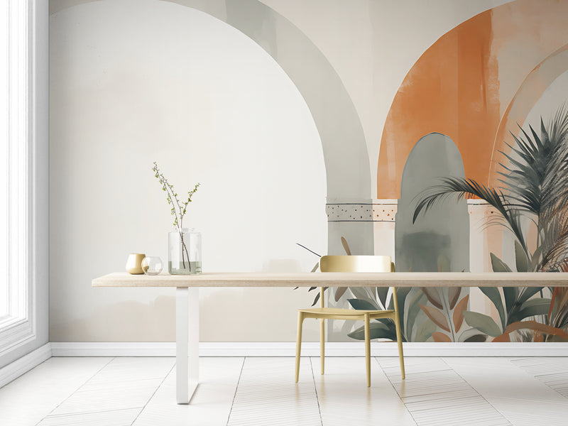 Illustration Wallpaper - Natural Arches and Soft Foliage