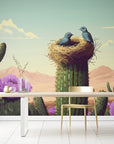 Papier Peint Paysage - Désert en Fleurs