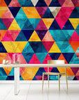 Papier Peint Géométrique - Triangles Colorés