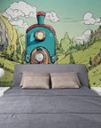 Papier Peint Enfant - Train Dans Les Montagnes