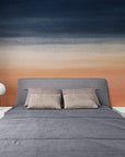 Papier Peint Abstrait - Harmonie Bleue Et Orange