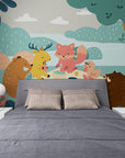 Papier Peint Enfant - Forêt Scandinave Et Animaux