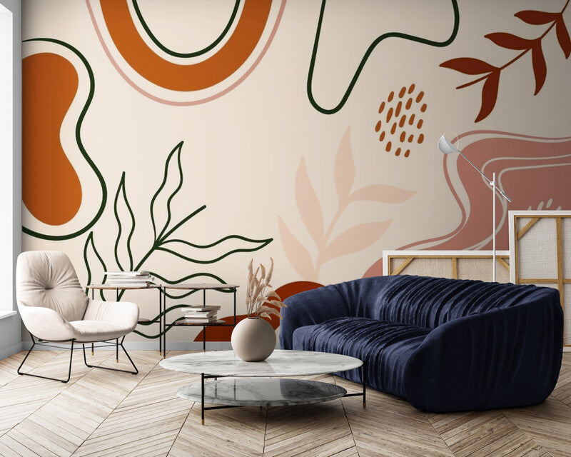 Papier Peint Abstrait - Terracotta