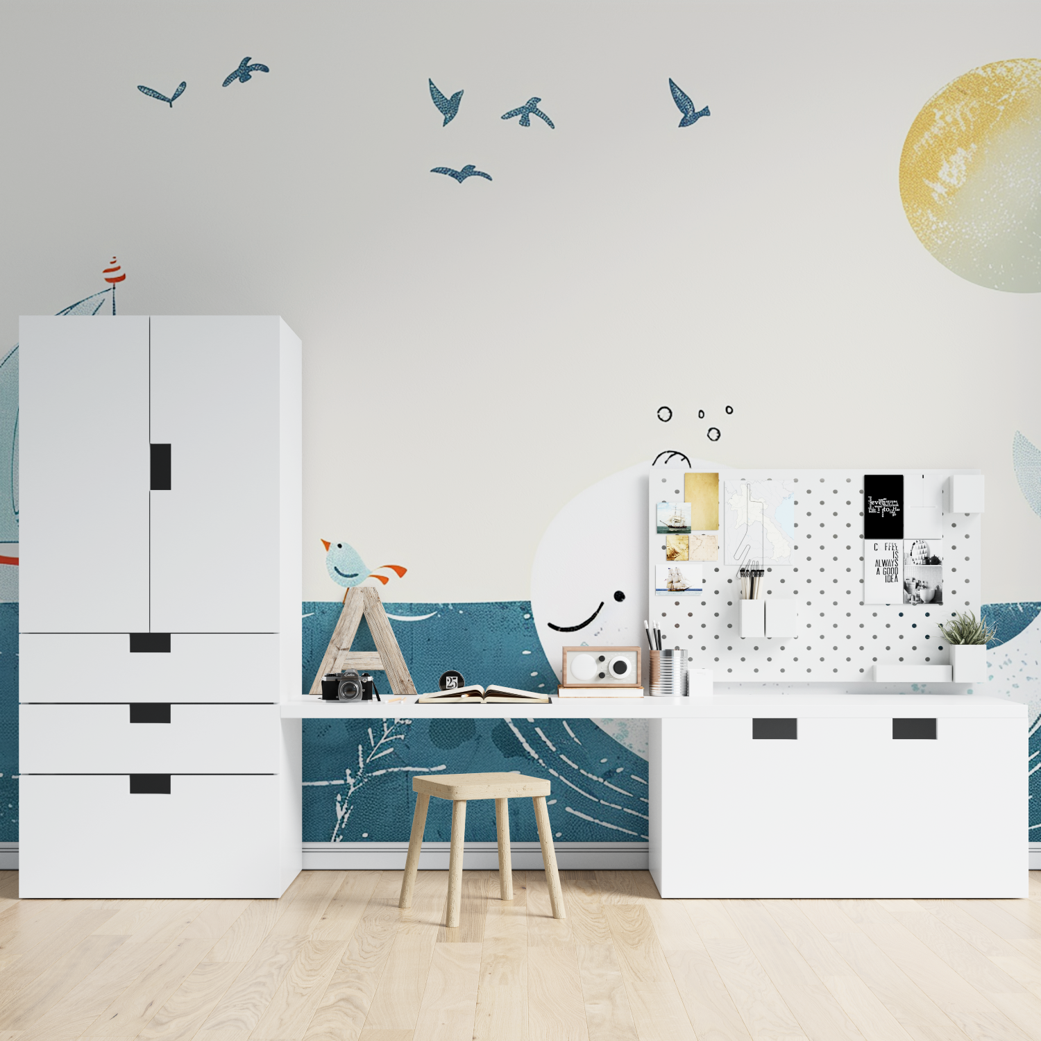 Children's Wallpaper - Smiling Whale