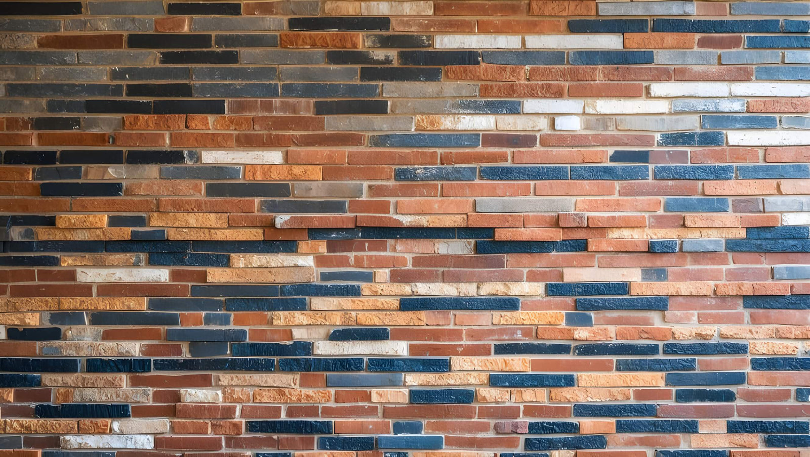 Non-woven wallpaper with trompe l'oeil effect, imitating a brick wall