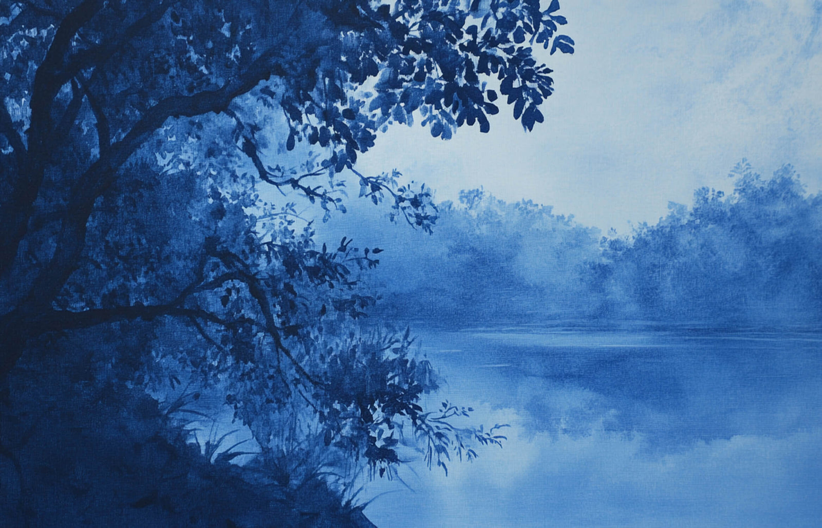 Panoramic Blue Landscape Wallpaper
