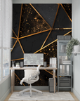 Papier Peint Géométrique - Triangles Dorés