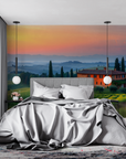 Landscape Wallpaper - Italian Villa and Cypress Trees in the Mist