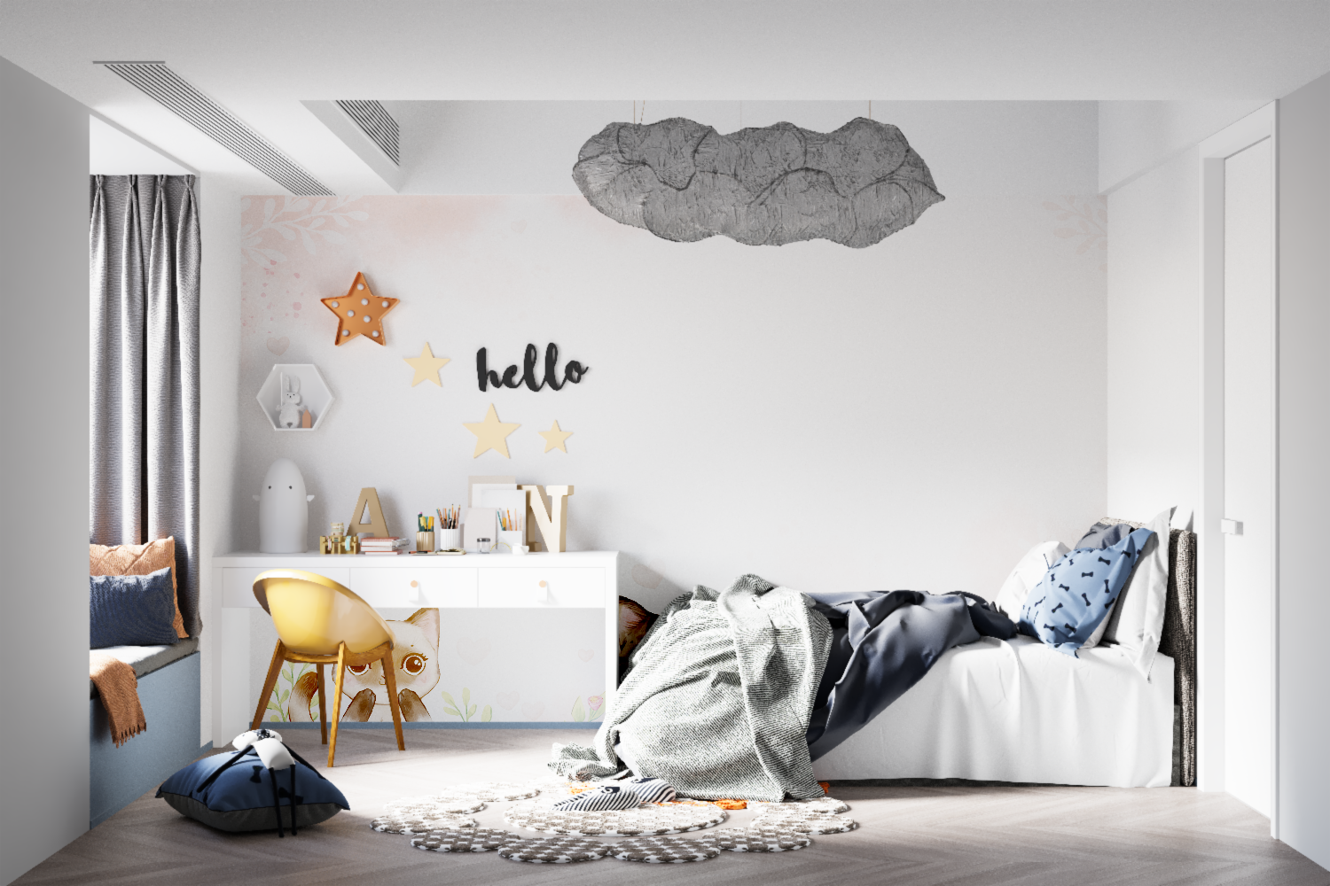 Kids' Wallpaper - Trio of Cute Cats on a Pink Background