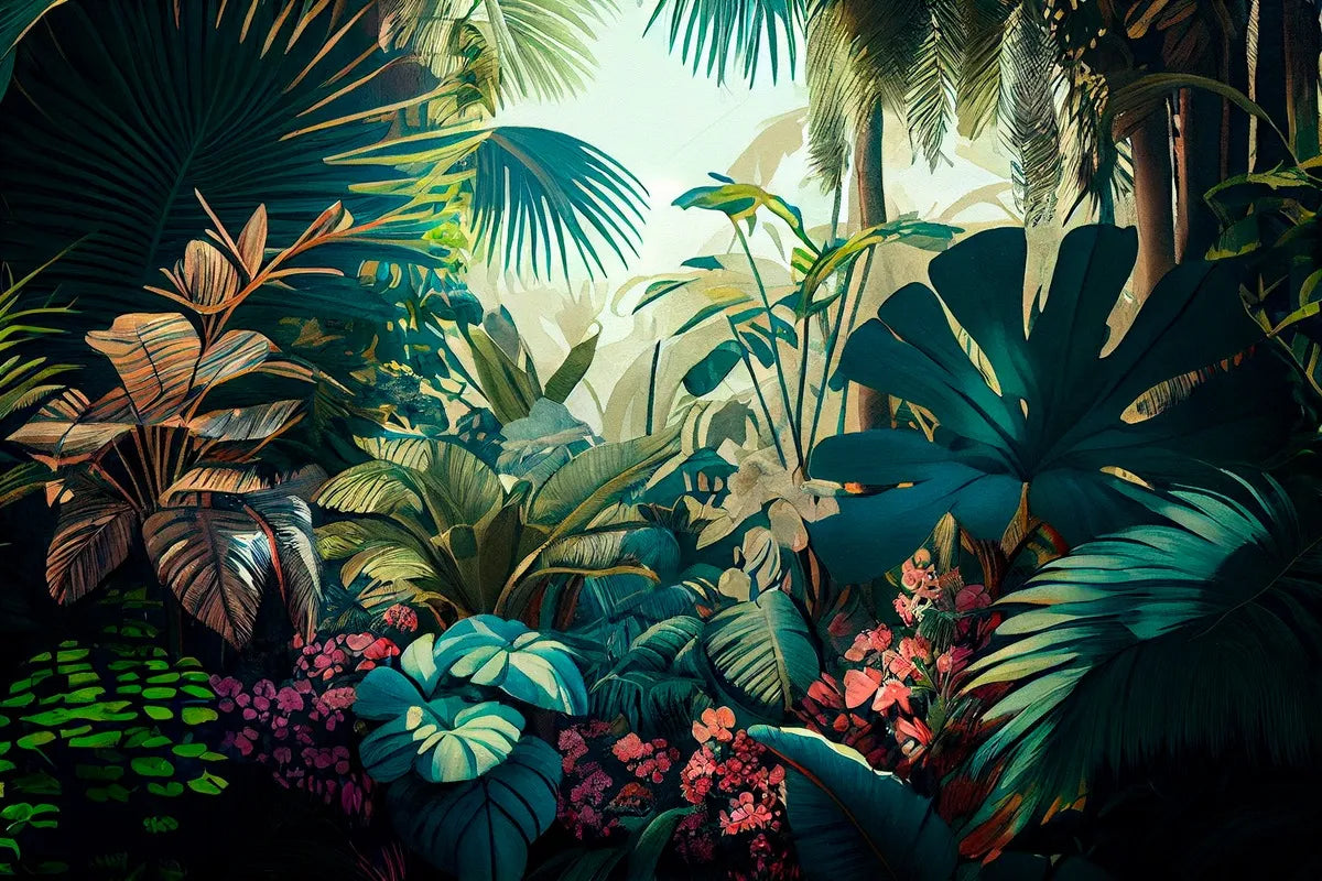Papier Peint Tropical - Jungle Éclatante