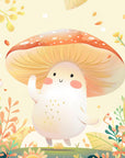 Papier Peint Enfant – Champignon Sourire dans un Jardin Onirique