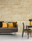 Papier Peint Imitation - Mur De Pierre Beige