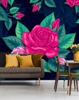 Papier Peint Design - Fleurs Roses