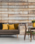 Papier Peint Imitation- Planches De Bois Beige