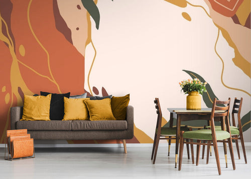 Papier Peint  Art & Déco - Feuillage Terracotta