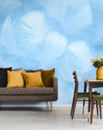 Papier Peint Art & Déco- Plumes Bleues