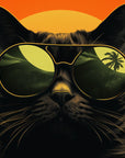 Papier Peint Moderne - Chat Avec Lunettes De Soleil