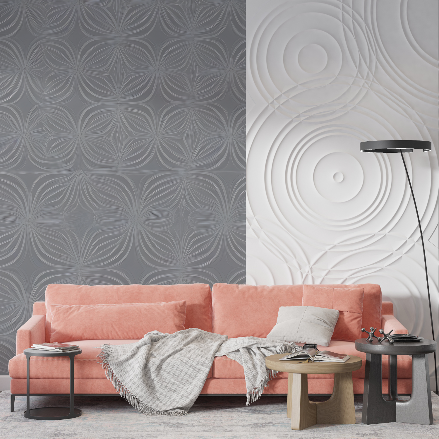 Papier Peint Art & Déco - Texture Granitée Grise