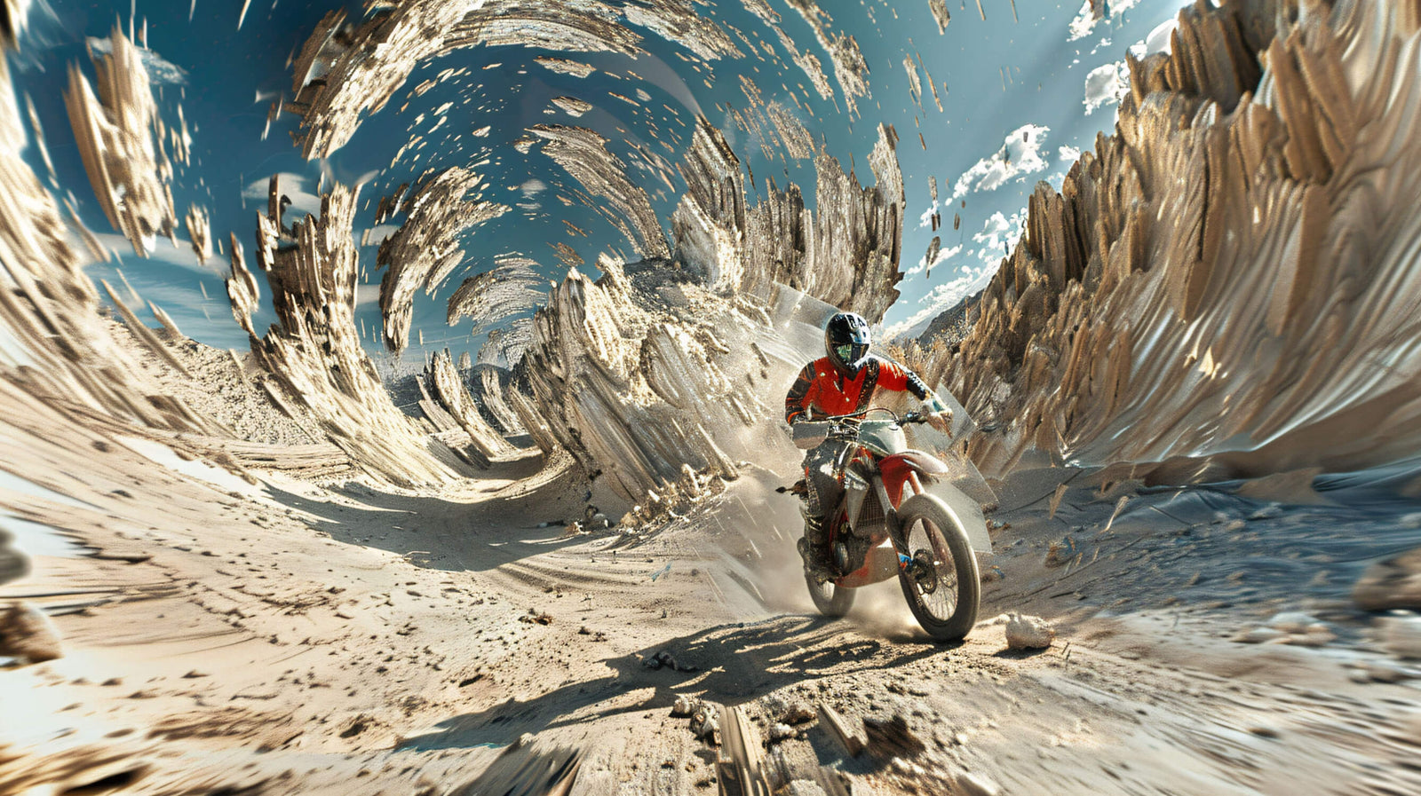 Papier Peint Gaming - Course de Motocross dans le Désert