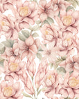 Papier peint fleuri - pivoines roses aquarelle