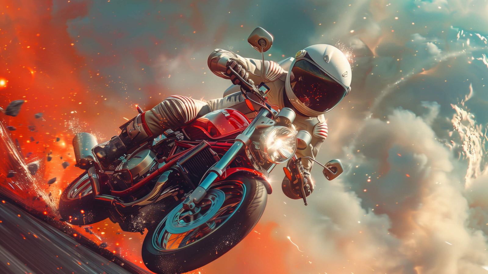 Papier Peint Illustration - Motard Intergalactique