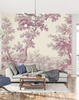 Papier Peint Vintage – Toile de Jouy Rose