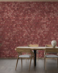 Papier Peint Pierre - Mur de Briques Rouge Bordeaux