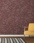 Papier Peint Pierre - Mur de Briques Rouge Bordeaux