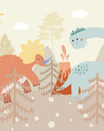 Papier Peint Enfant - Volcan Et Dinosaures