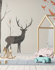 Papier Peint Enfant - Biche Et Cerf