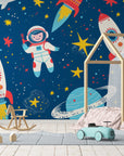 Papier Peint Enfant - Astronaute Et Fusées