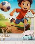 Papier Peint Enfant - Ballon De Foot Cartoon
