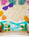 Papier Peint Enfant - Paradis Tropical Coloré