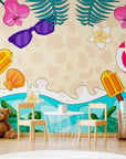 Papier Peint Enfant - Paradis Tropical Coloré