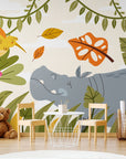 Papier Peint Enfant - Hippopotame