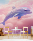 Papier Peint Enfant - Dauphin Dans Les Nuages