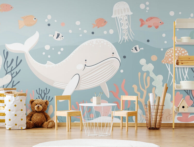 Papier Peint Enfant - Baleine