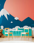 Papier Peint Enfant - Plaine Et Montagne Géométrique