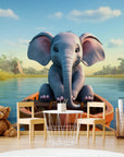 Papier Peint Enfant - Petit Éléphant Sur Un Bateau