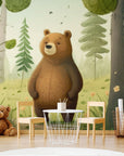 Papier Peint Enfant - Ours Dans La Forêt Mystique