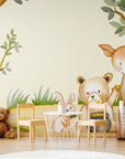 Papier Peint Enfant - Paysage Avec Animaux De La Forêt