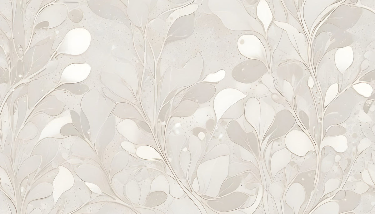 Papier Peint Floral - Fleurs Beige Subtiles