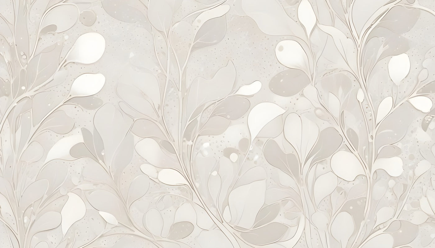 Papier Peint Floral - Fleurs Beige Subtiles