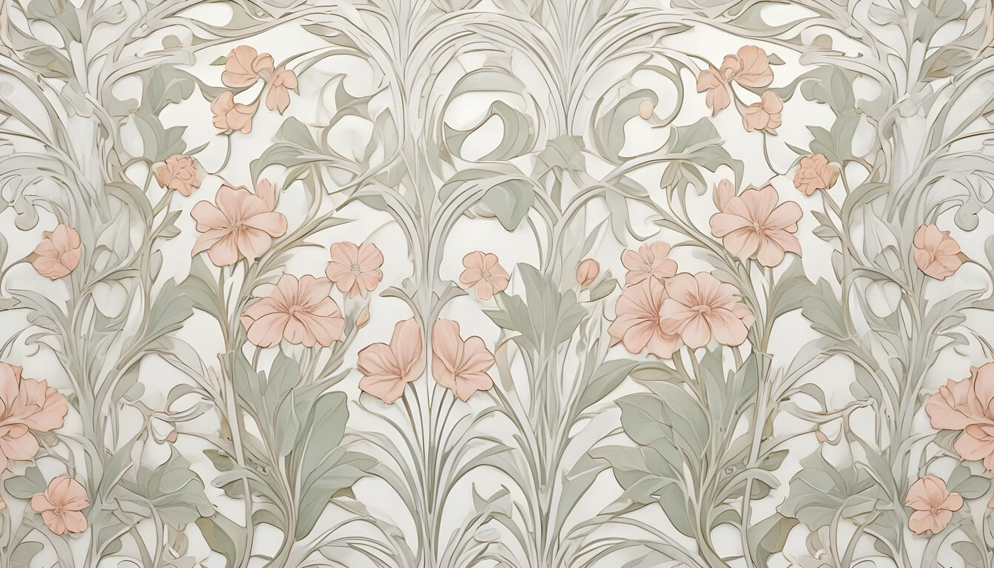 Papier Peint Vintage - Motif Fleuri