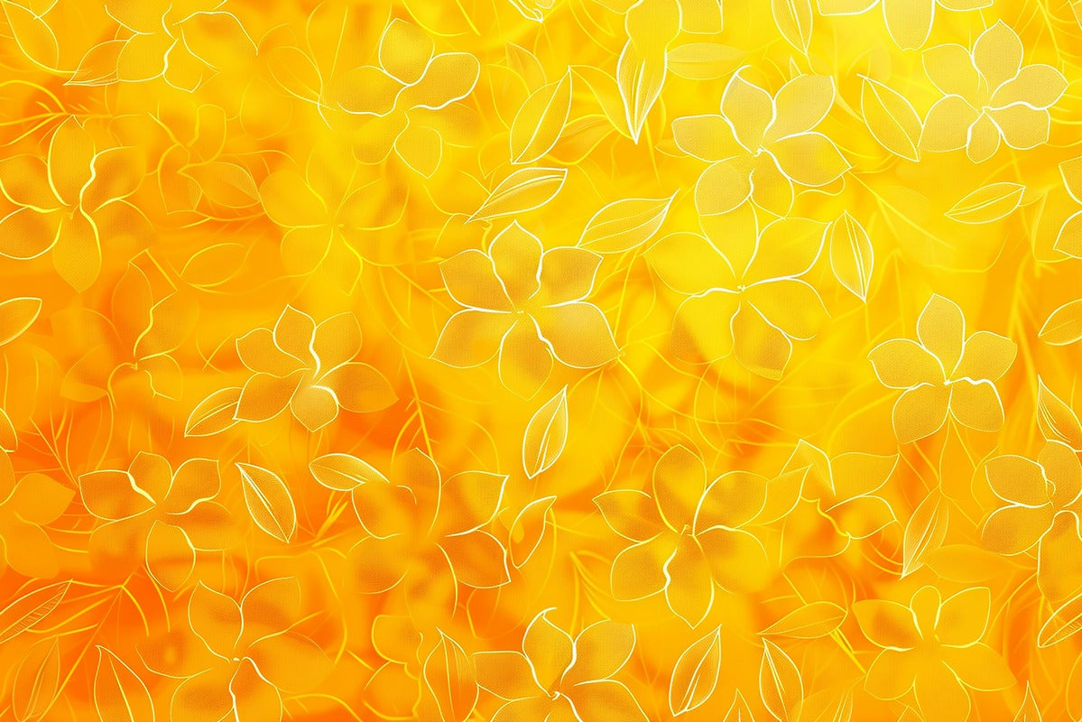 Papier Peint Vibrant - Fleurs Jaunes