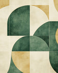 Papier Peint Minimaliste - Vert Et Beige