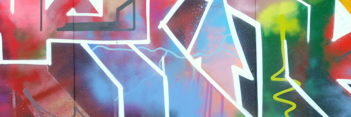 Papier peint graffiti - fresque abstraite multicolore