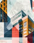 Papier Peint Géométrique - Buildings